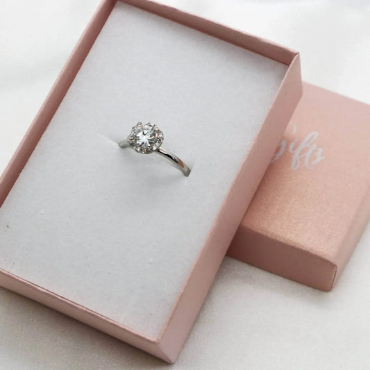 Allyanna Gifts - Women's Moissanite Halo Flower Ring - Rack Hunt