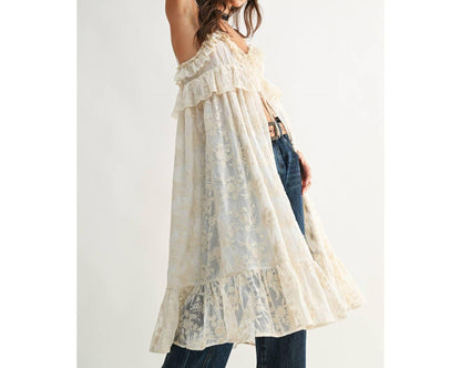 Stevie Sheer Lace Cover Up Top
