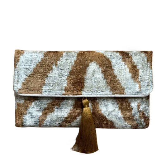 Women's Silk Velvet Ikat Clutch