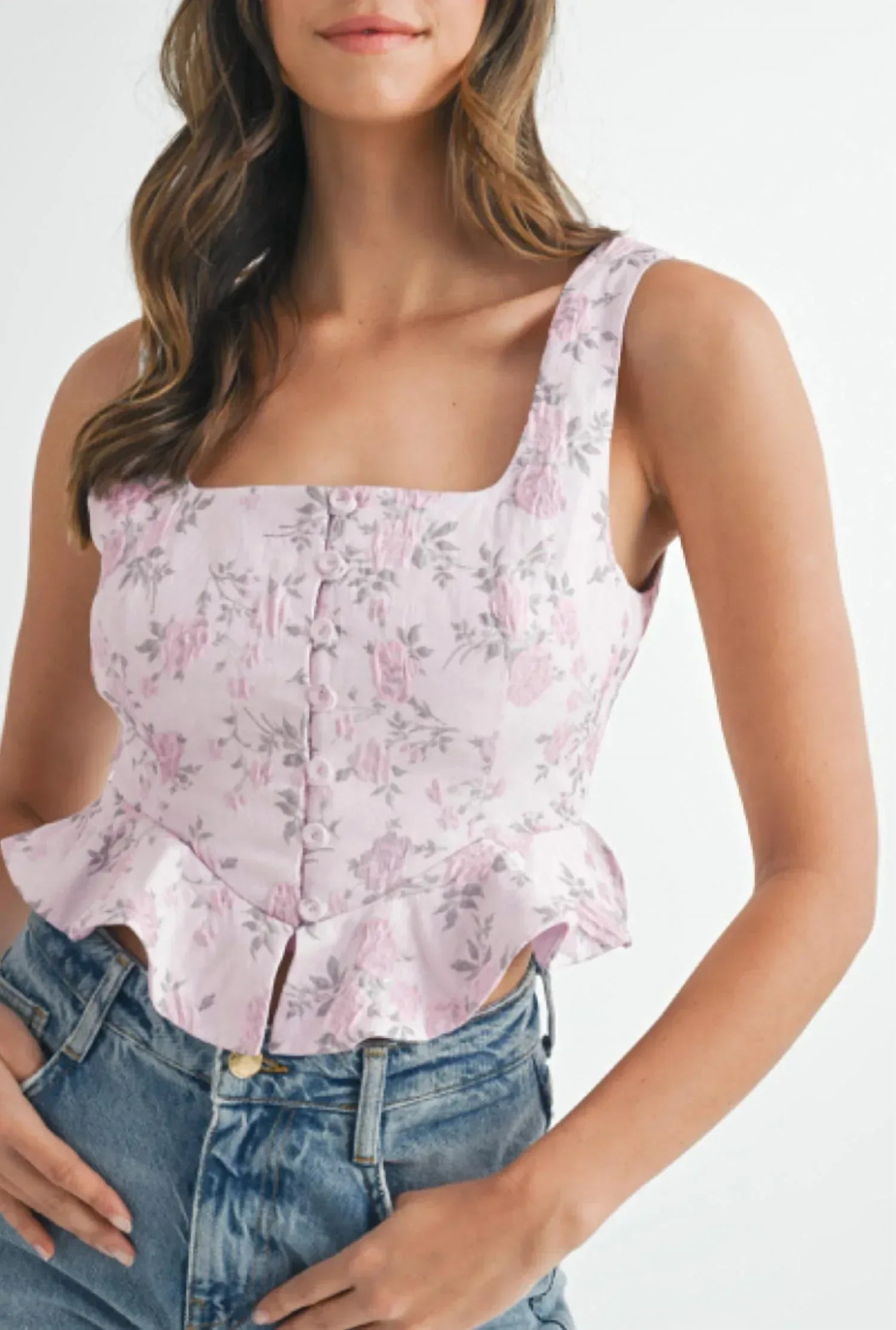 VEDA - Mia Floral Peplum Top - Rack Hunt