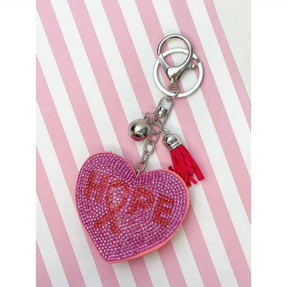 Women's Hope Rhinestone Heart Keychain