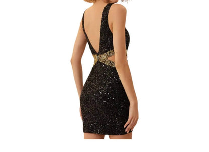 Chandalier - V Neck Mini Dress - Rack Hunt