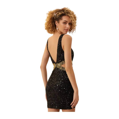 Chandalier - V Neck Mini Dress - Rack Hunt