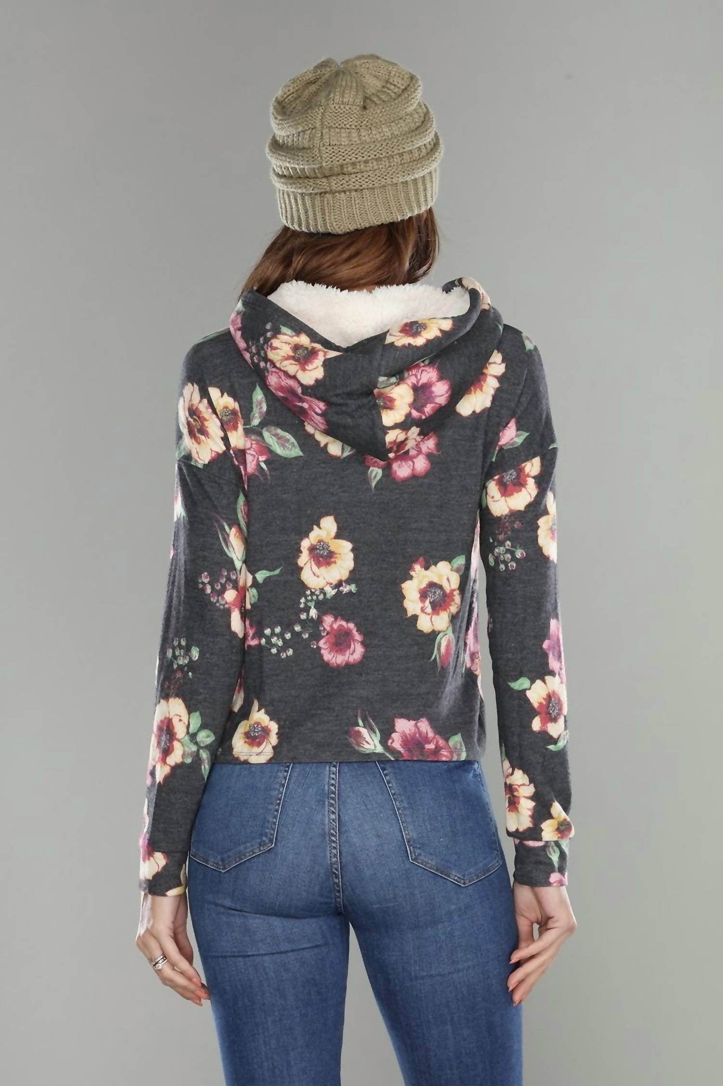 Miss Chievous - Floral Fleece Lined Hoodie - Rack Hunt -