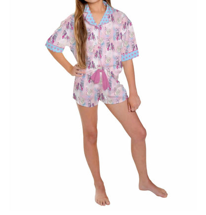 Kids Silky Short Sleeve Short Set