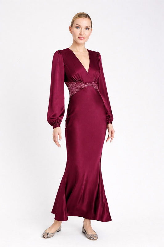 Luna Lace-back Satin Dress
