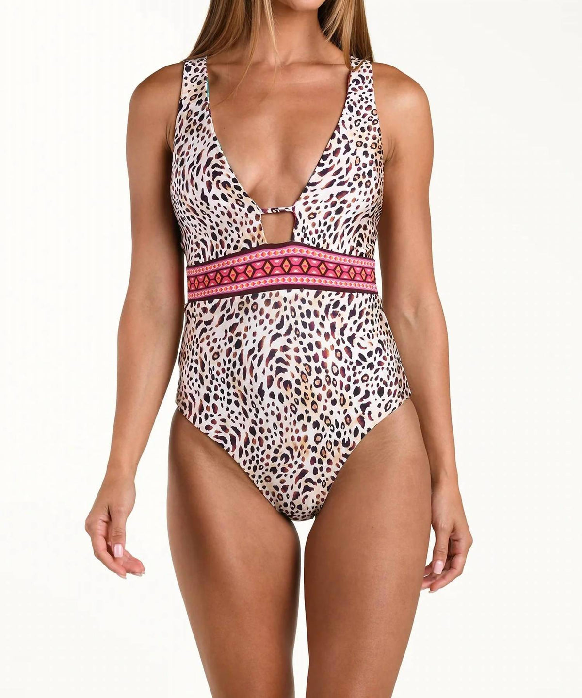 Paradise Heat Reversible Keyhole V-plunge One Piece Swimsuit