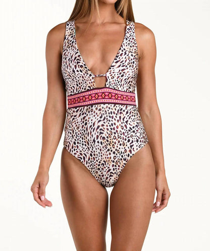 Paradise Heat Reversible Keyhole V-plunge One Piece Swimsuit