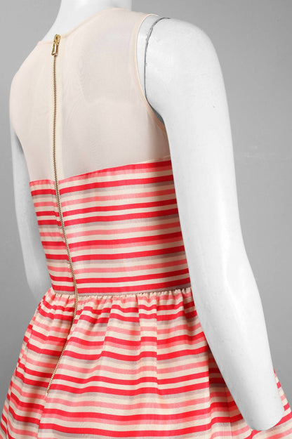 Illusion Stripe A-line Party Dress