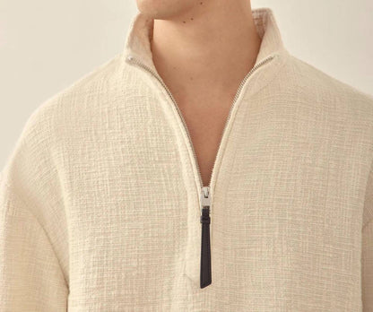 Textured Cotton Pullover