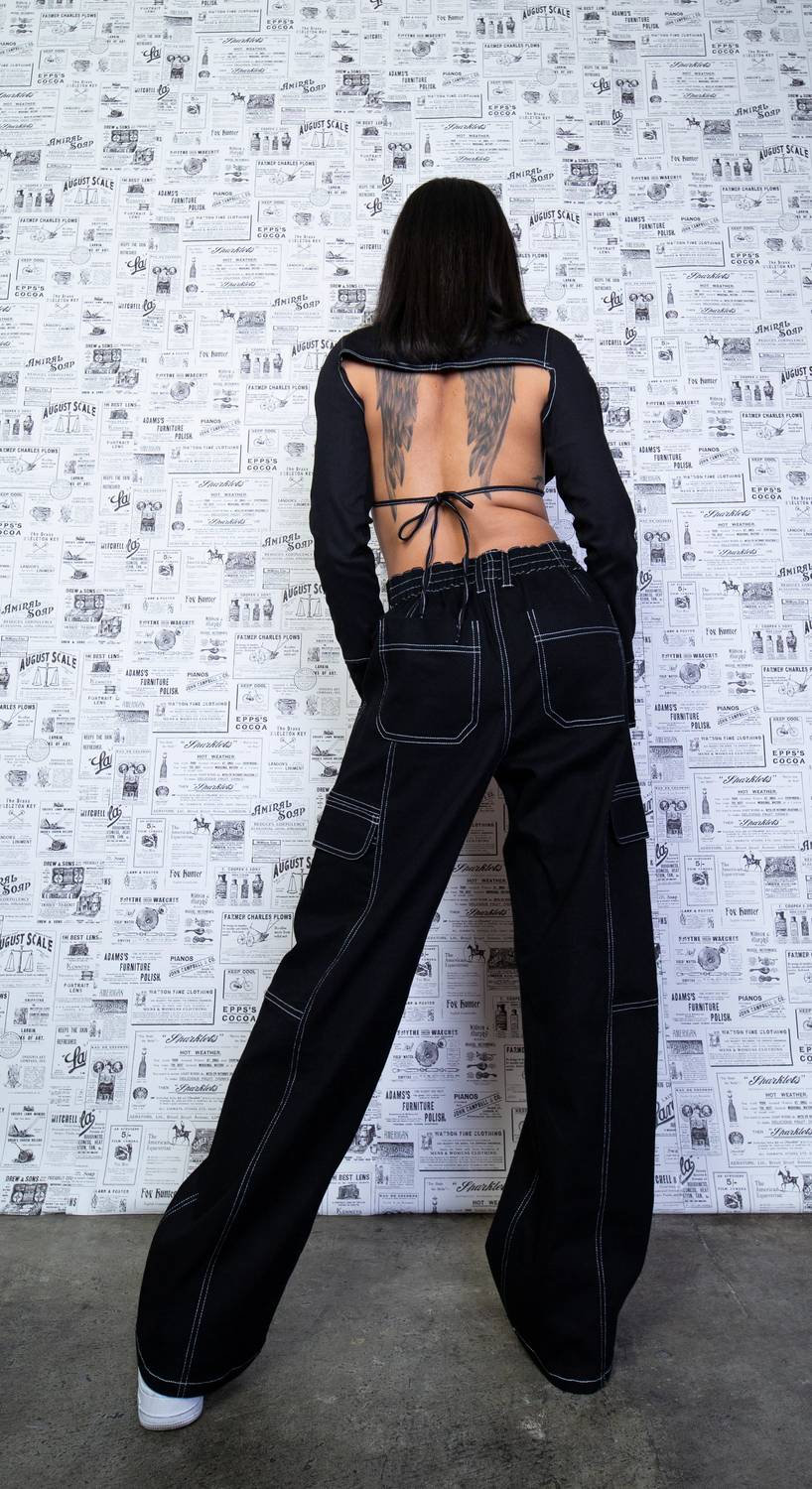 Carlie Cutout Denim Top