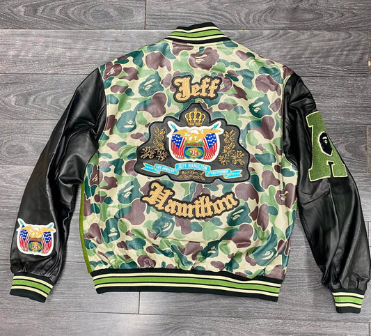 BAPE - X Jeff Hamilton Men's Wool & Leather Jacket - Rack Hunt -