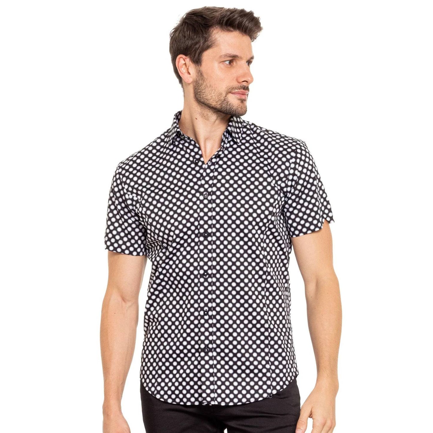 Push Button Short Sleeve Button Down Shirt