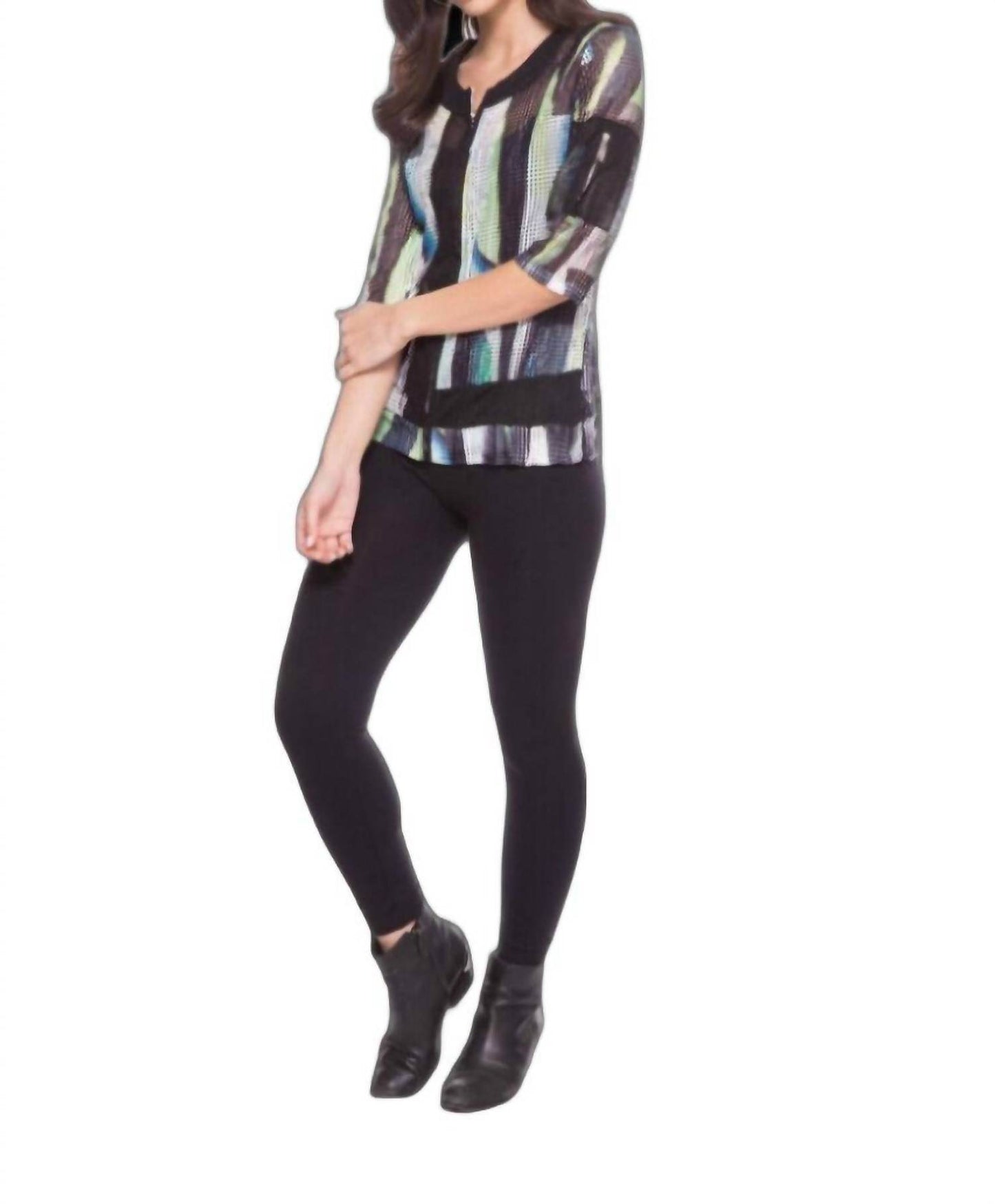 Exclusive Thredz - Light Full Mesh Zipper 3/4 Sleeve Jacket - Rack Hunt