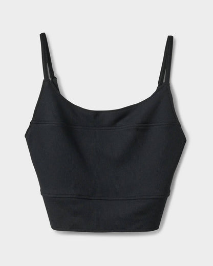 Rhea Solid Cropped Rib Tank Top