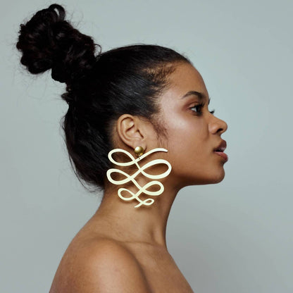 Women's Clip On Squiggle Dangle Earrings