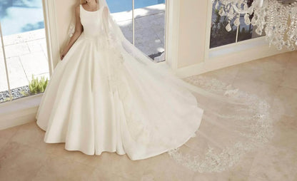 Demetrios - Satin Bateau Ball Gown - Rack Hunt