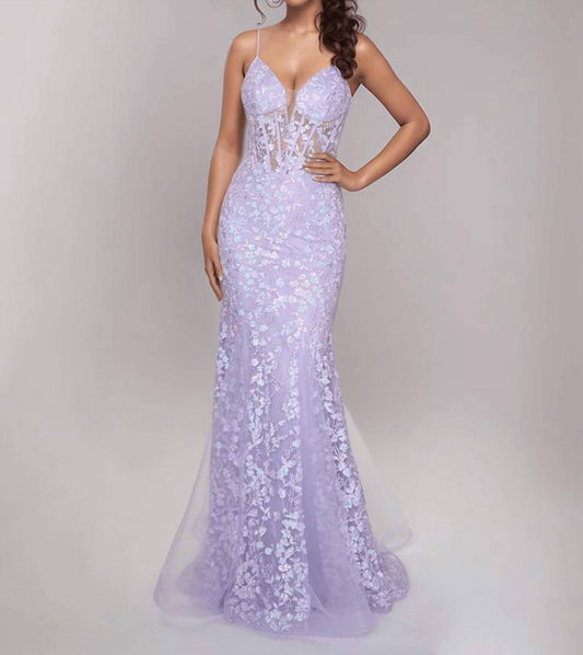 Long Mermaid Formal Floral Prom Dress