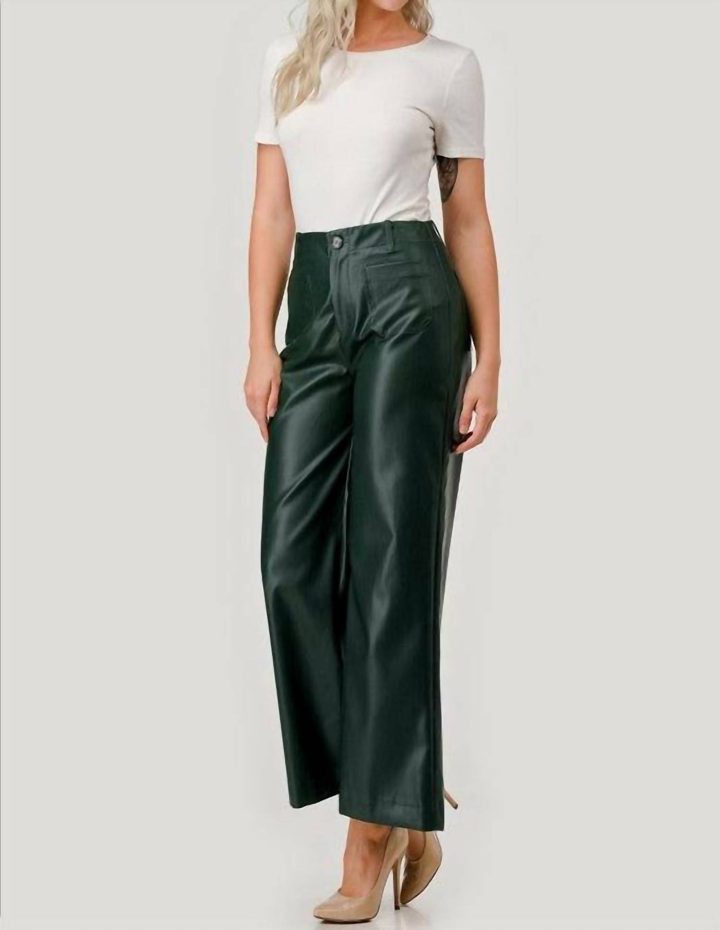 Piper Faux Leather Wide Leg Pant