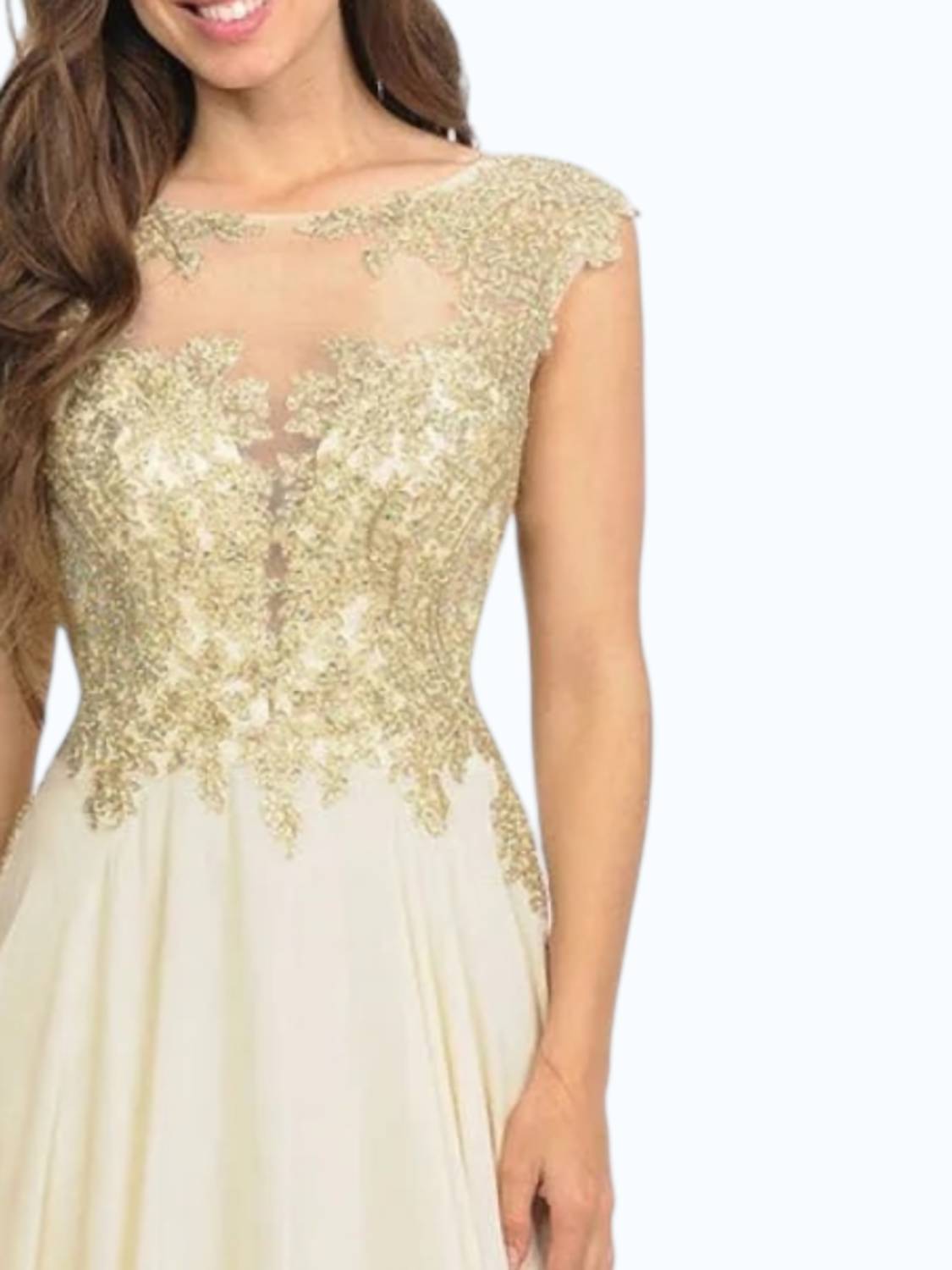 Embroidered Chiffon Mother Of Bride Gown