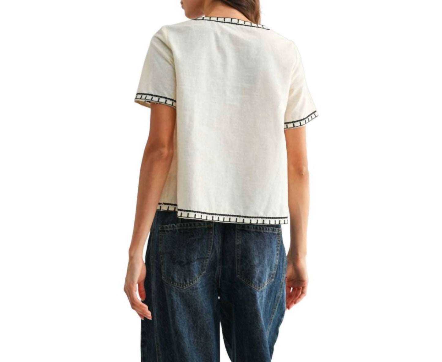 Embroidered Floral Cotton Blouse