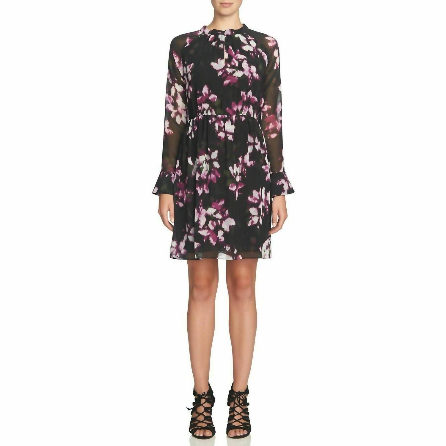 Cynthia Steffe - Floral Print Chiffon Casual Cocktail Dress - Rack Hunt -