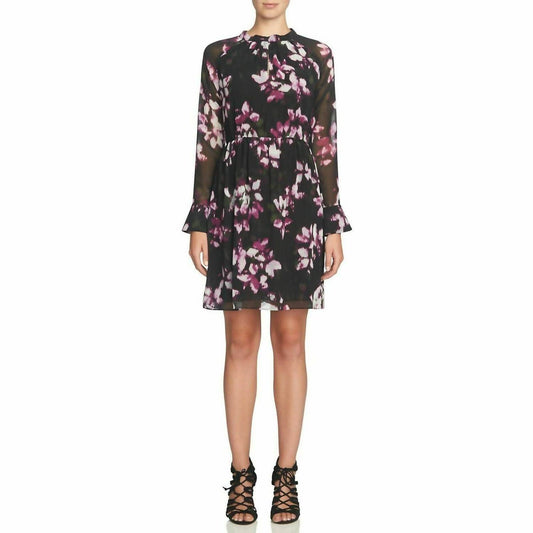 Cynthia Steffe - Floral Print Chiffon Casual Cocktail Dress - Rack Hunt -