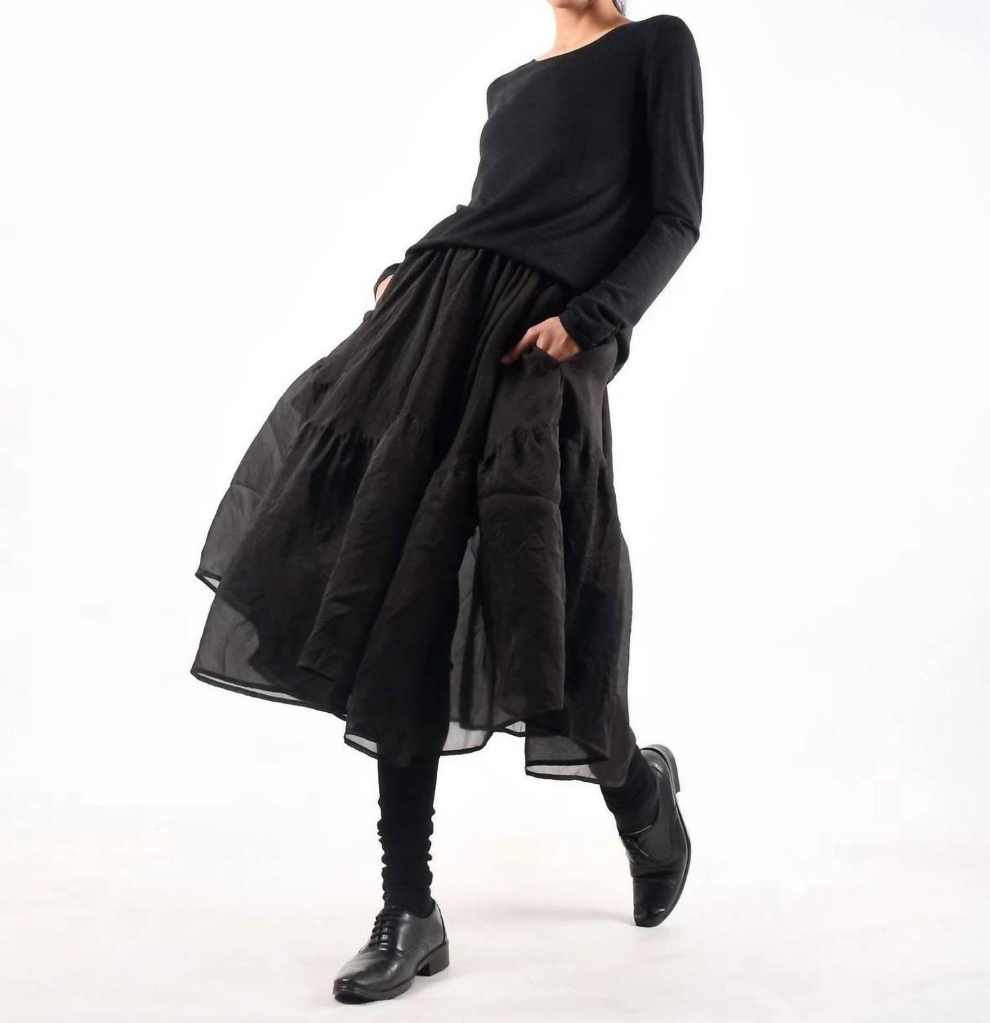 Silk Tiered Skirt