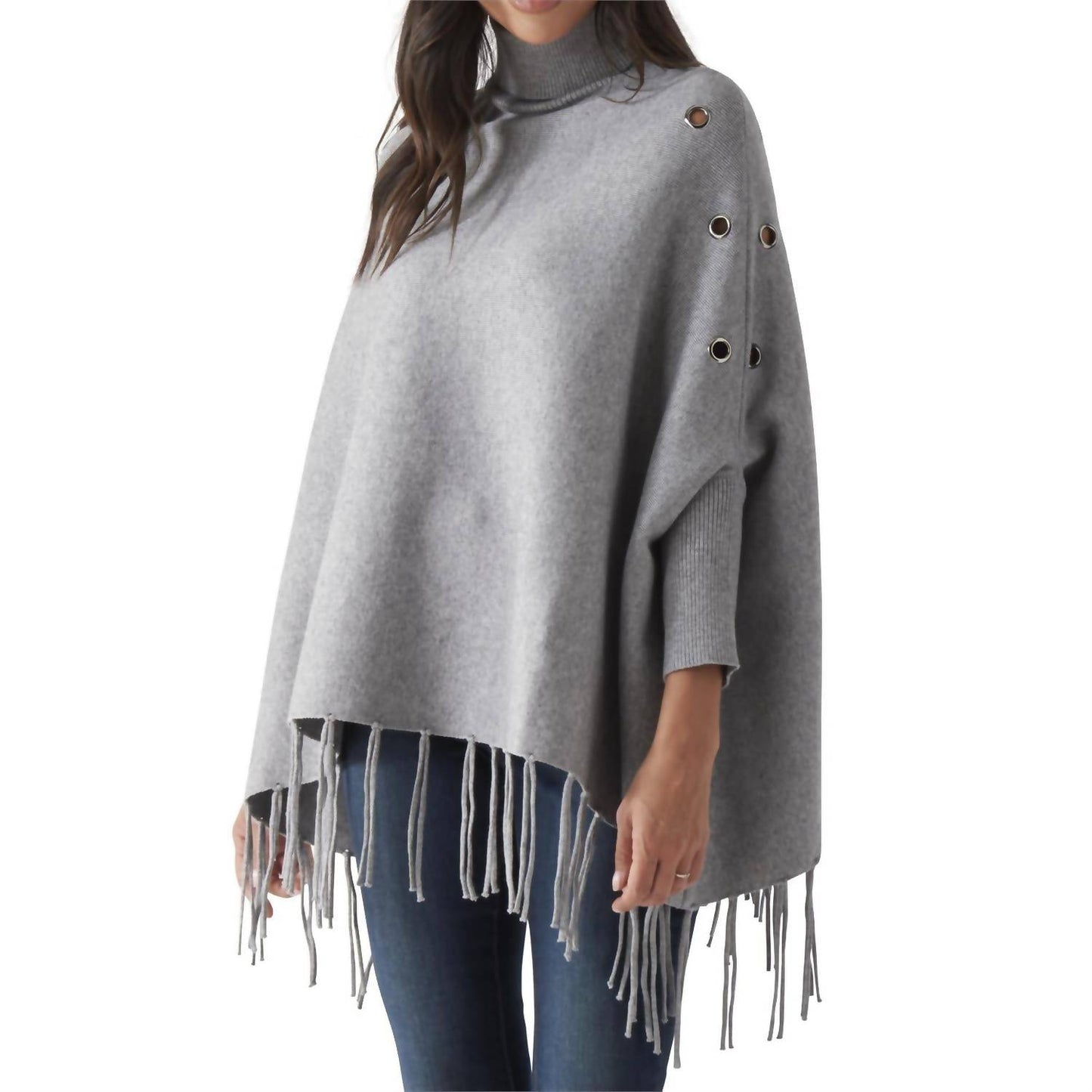 Turtleneck Ponchos With Sleeves