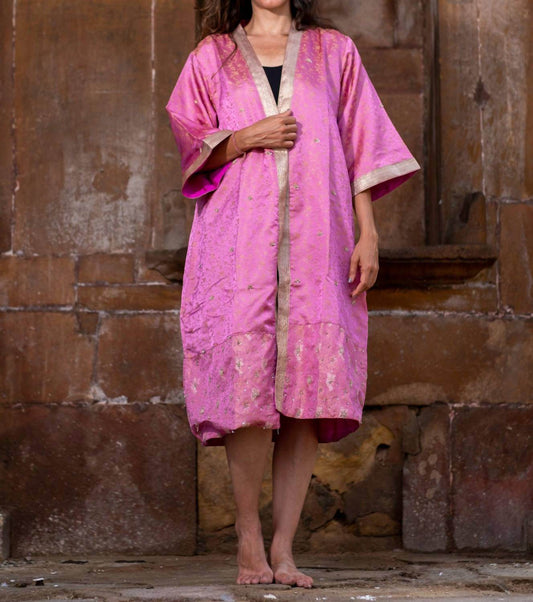 StandAwt - Aphrodite Silk Saree One Size Kimono - Rack Hunt -