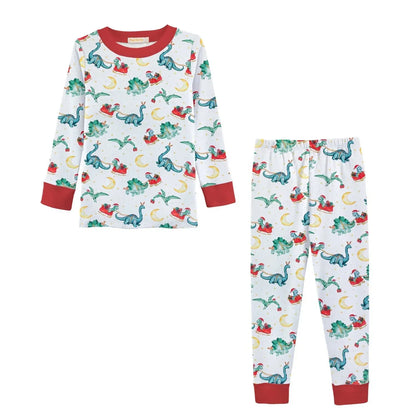 Baby Club Chic - Boy's Dino Clause Printed Kid Pajama Set - Rack Hunt