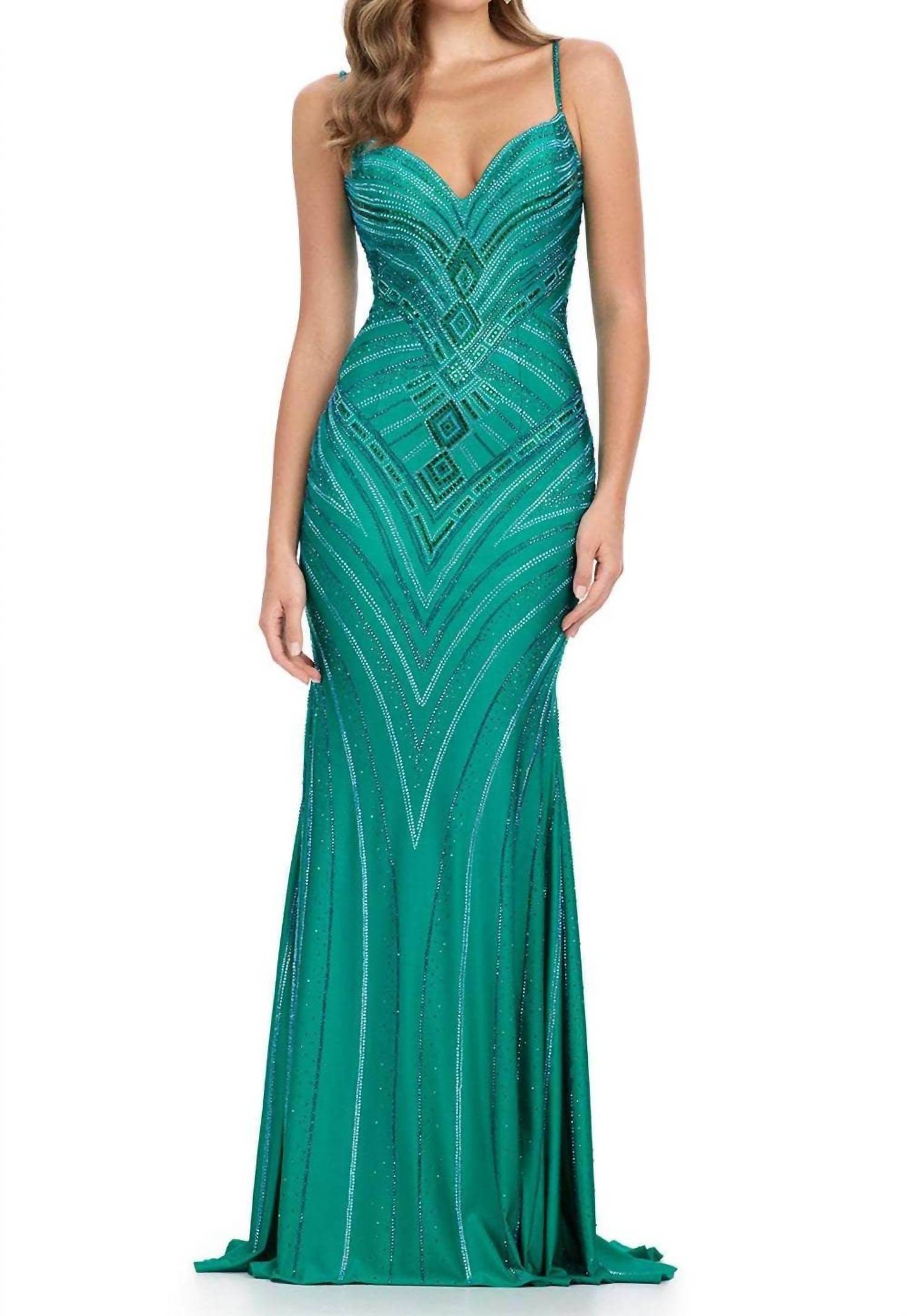 ASHLEYlauren - Sweetheart Beadwork Prom Gown - Rack Hunt