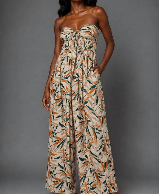 Aakaa Women's Cabo Tube Tie Jumpsuit in Multi