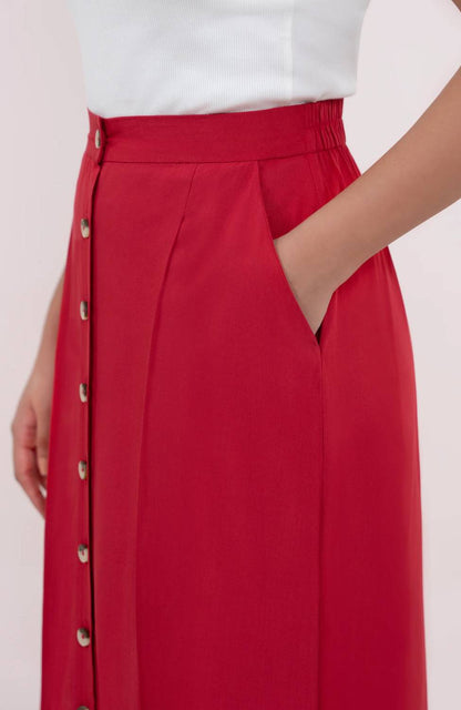 Butter-Soft Merino Wool Midi Skirt