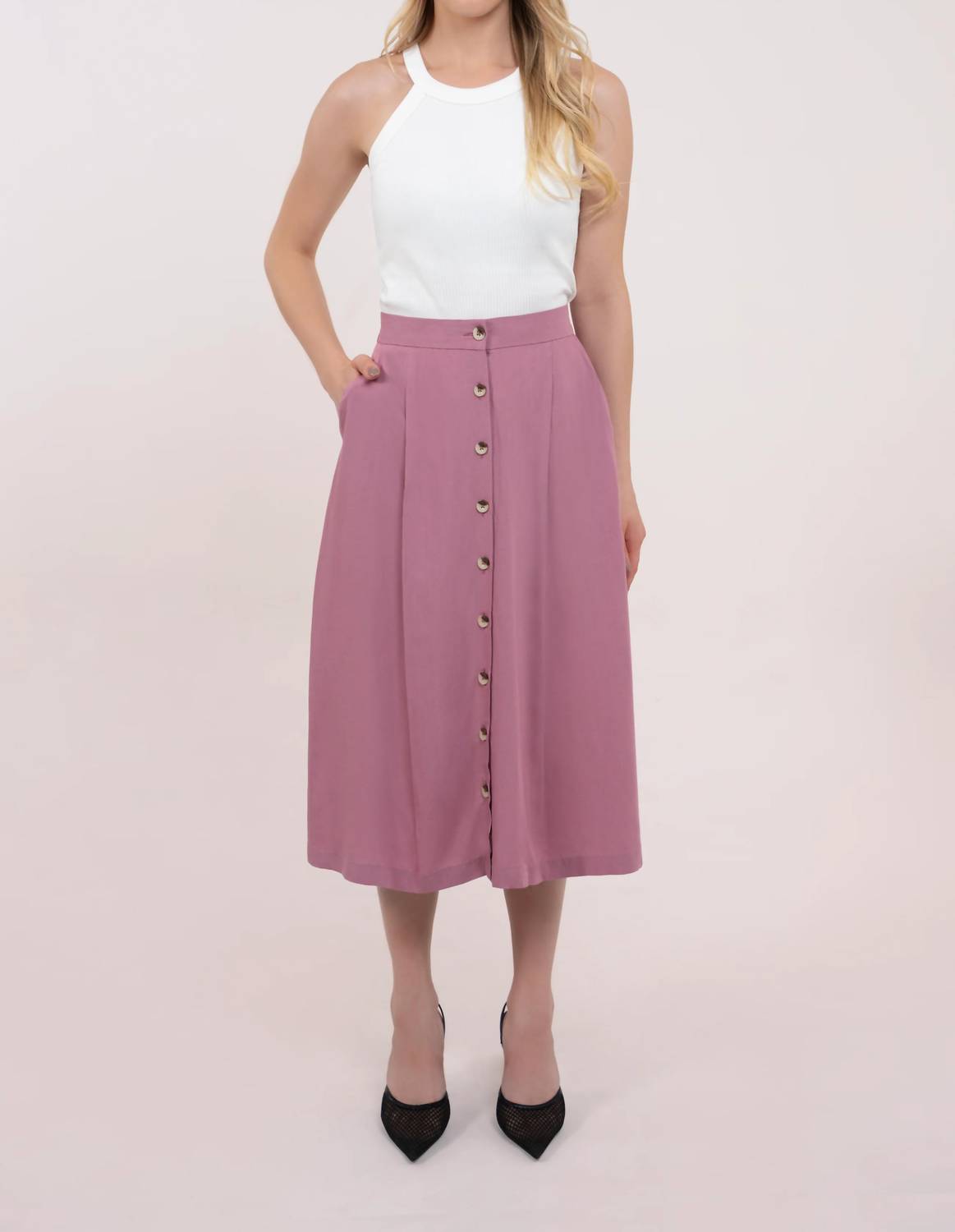 Butter-Soft Merino Wool Midi Skirt