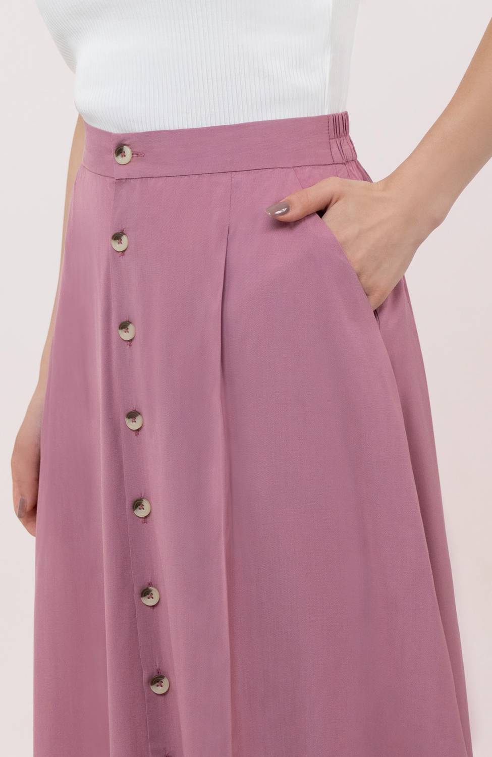 Butter-Soft Merino Wool Midi Skirt