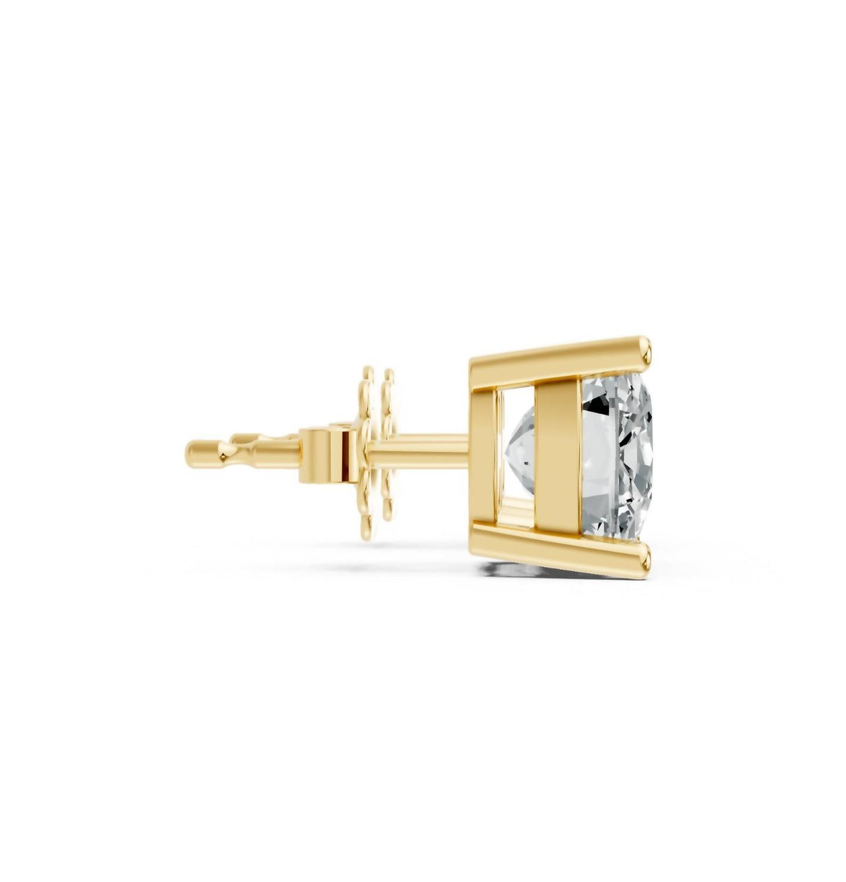 Women's Cushion Shape 4 Prong Push Back Studs