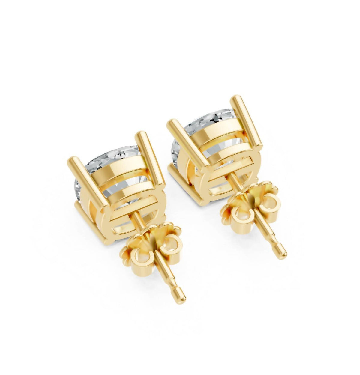 Women's Cushion Shape 4 Prong Push Back Studs