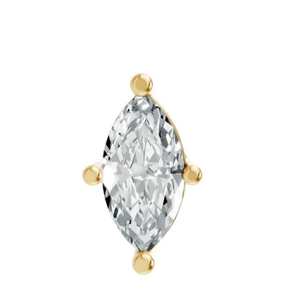 Women's Marquise Shape 4 Prong Push Back Studs