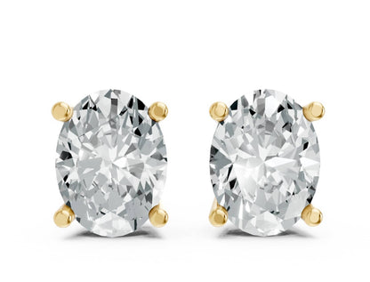 Women's Oval Shape 4 Prong Push Back Studs
