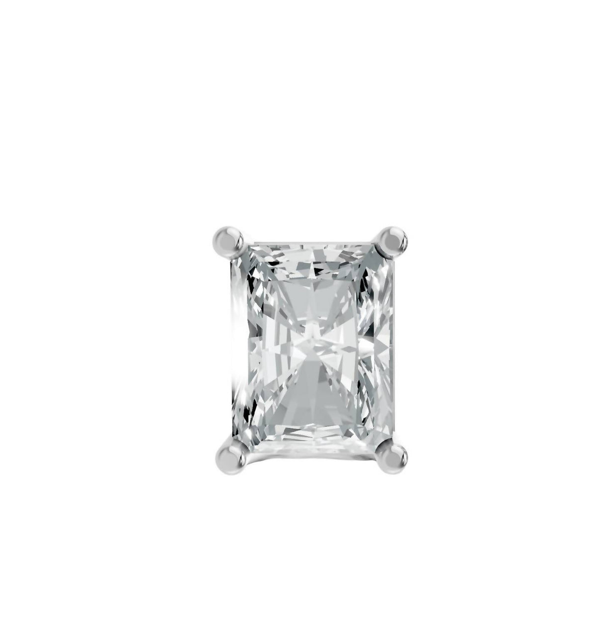 Women's Radiant Shape 4 Prong Push Back Studs