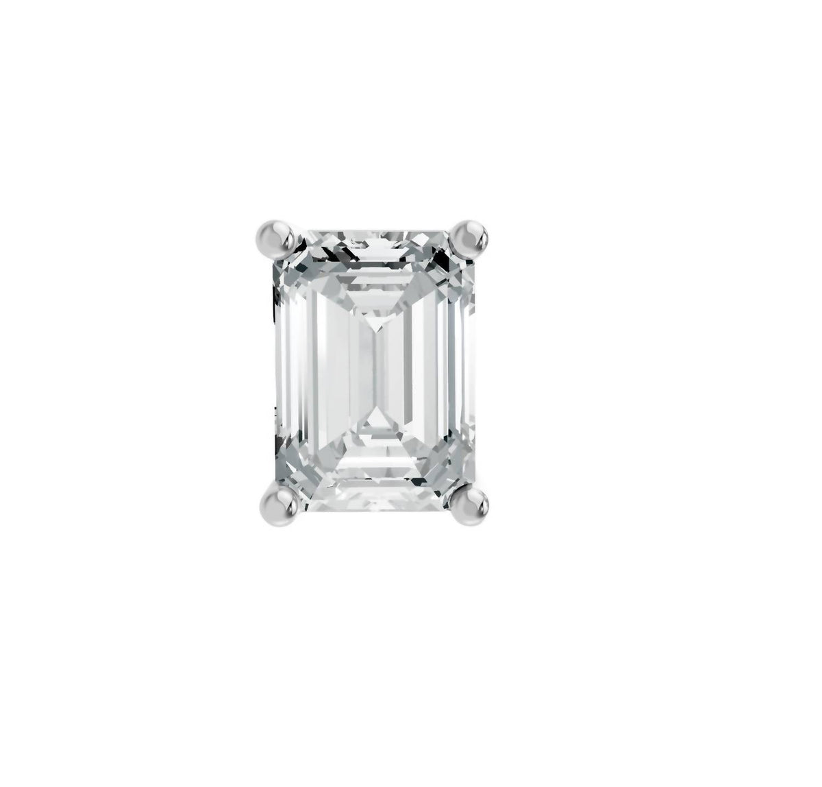 Women's Radiant Shape 4 Prong Push Back Studs