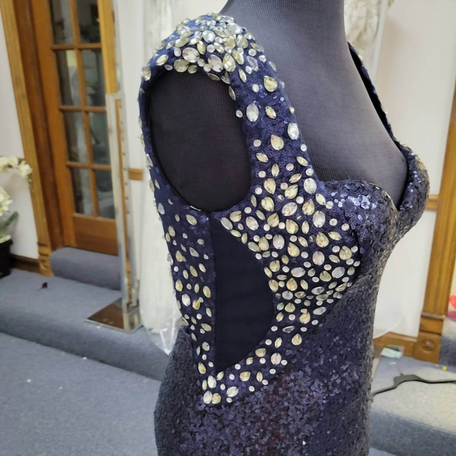 Precious Formals - Fully Sequined Fitted Evening Gown - Rack Hunt -