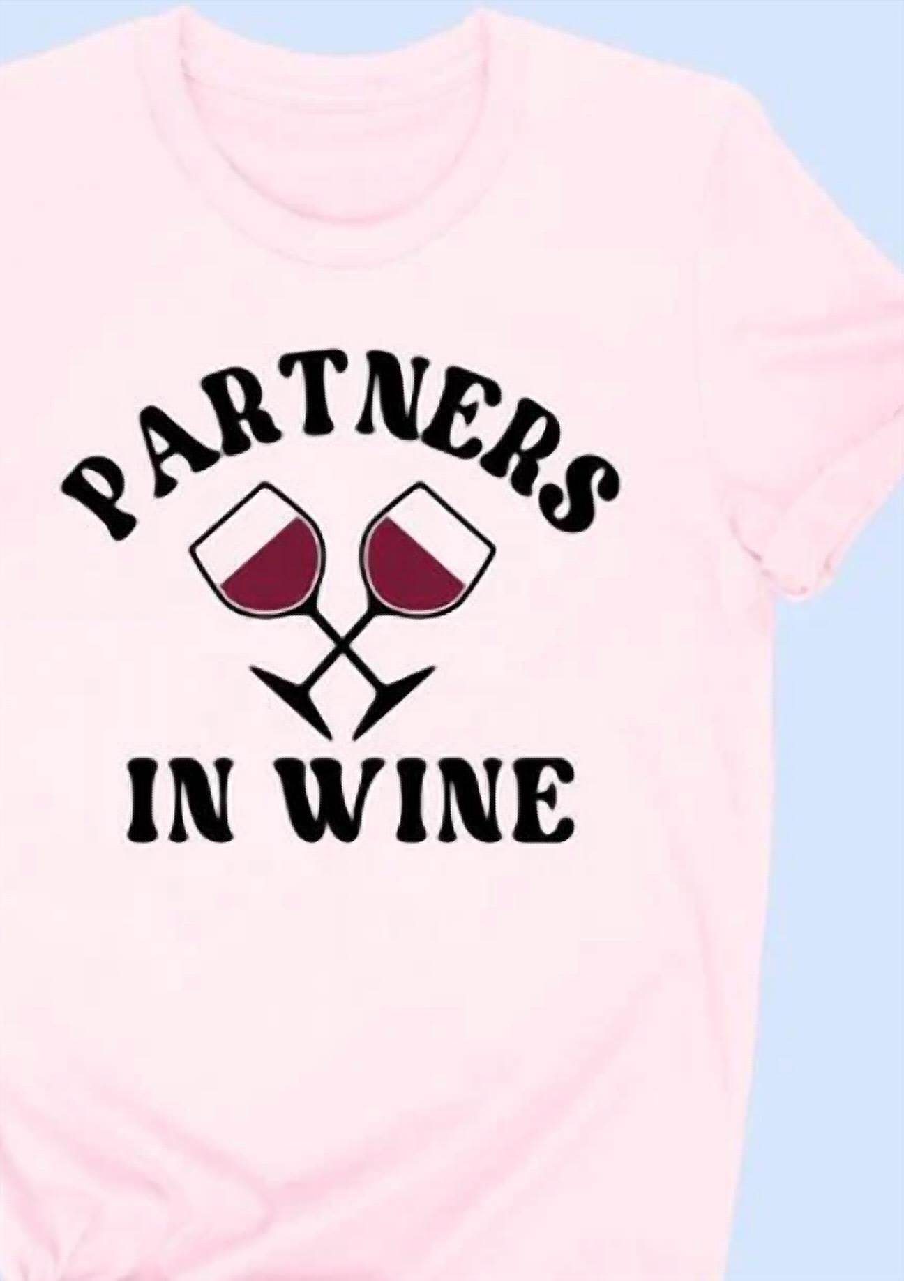 Fedia - Women's Partners In Wine Graphic T-shirt - Rack Hunt -