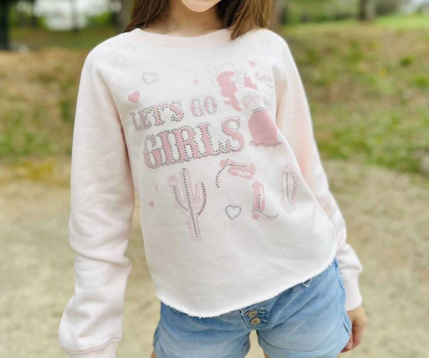 Tween Let's Go Girls Rhinestone Sweatshirt
