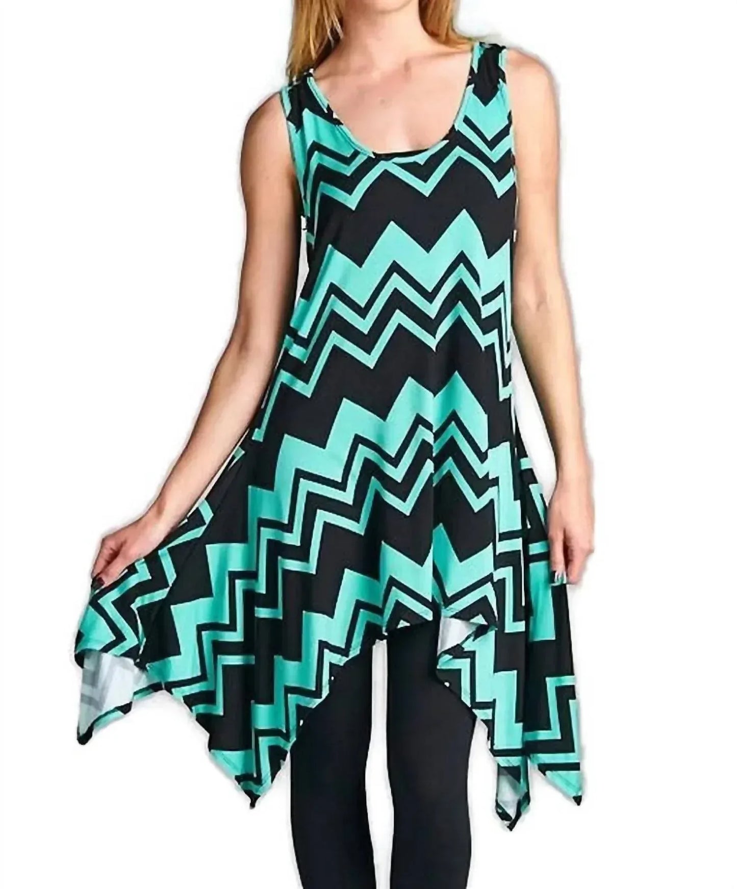 Emerald Fashion - Chevron Tunic Tank Dress - Rack Hunt
