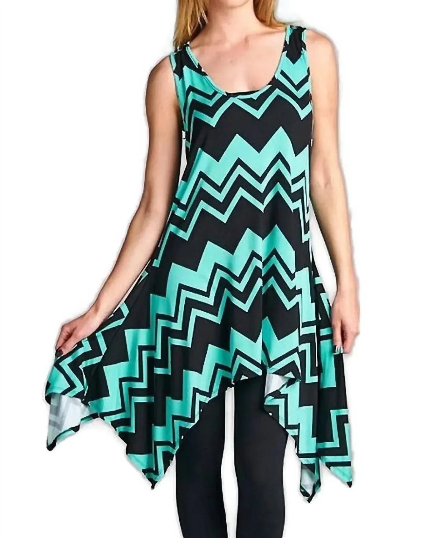 Emerald Fashion - Chevron Tunic Tank Dress - Rack Hunt