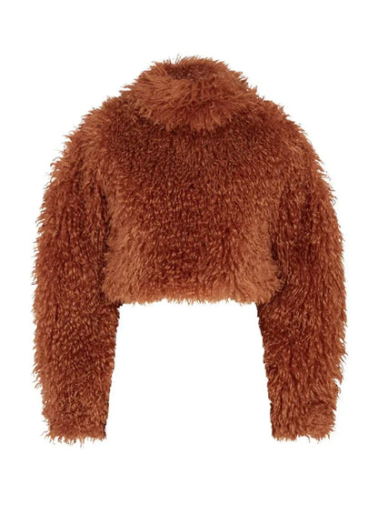 Poster Girl - Belle Crop Faux Fur High Neck Sweater - Rack Hunt