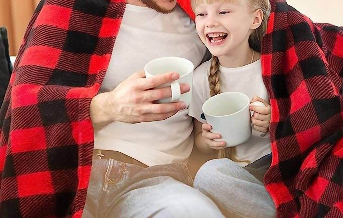 Pavilia - Buffalo Check Plaid Plush Fleece Blanket Throw - Rack Hunt -