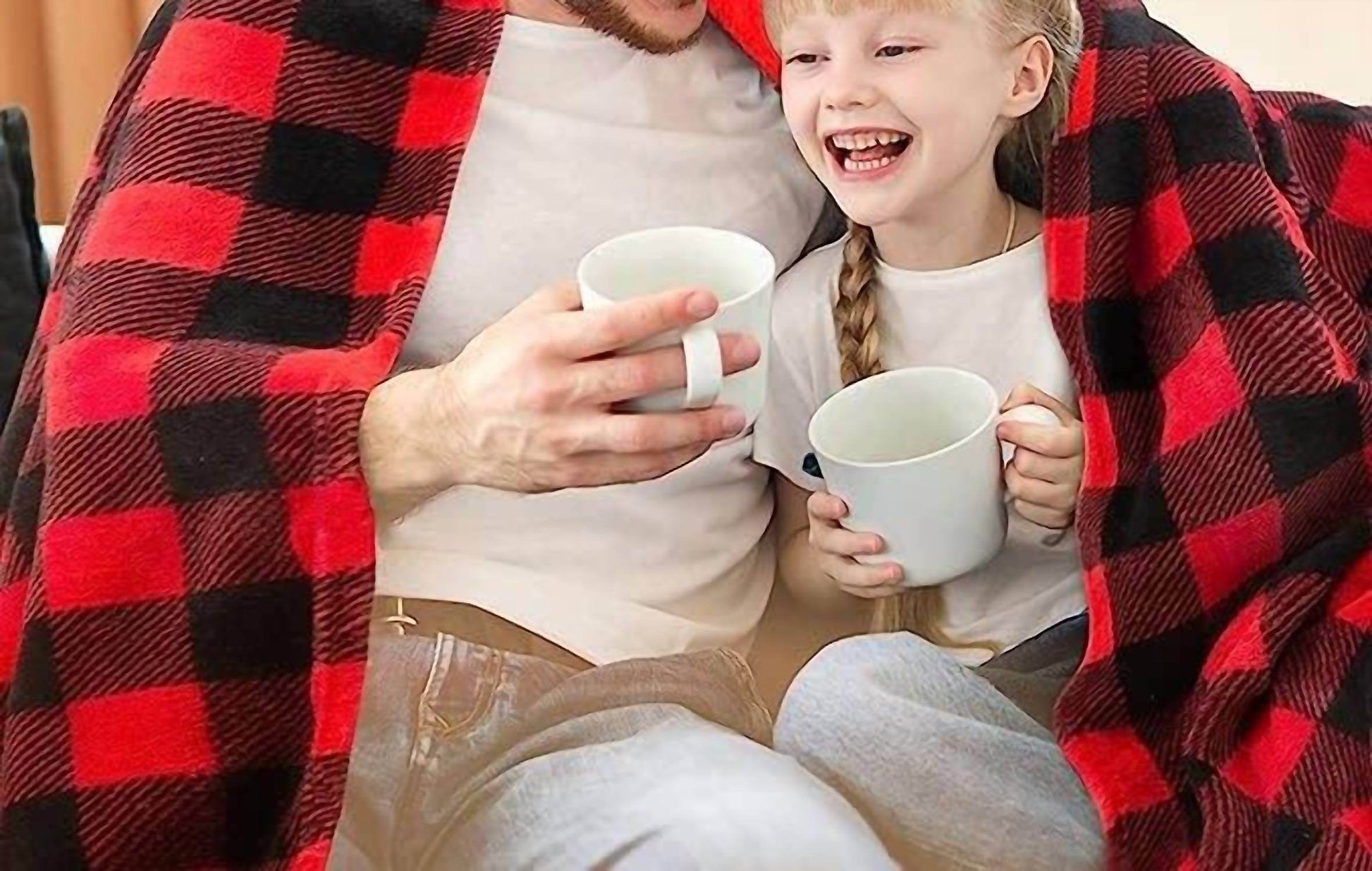 Pavilia - Buffalo Check Plaid Plush Fleece Blanket Throw - Rack Hunt -